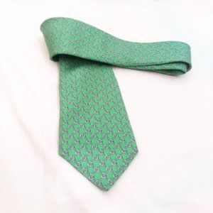 BROOKS BROTHERS Chain Link Mint Green Blue Silk Tie